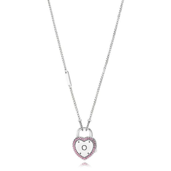 

new 2018 new 100% 925 sterling silver pandora charm necklace elegant temperament fit diy bead chain suitable girl giftjewelry 396583fpc