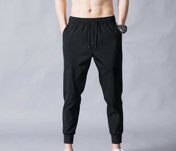 

mrmt 2019 brand summer men's trousers thin fashion slim ninety points pants for male leisure small feet trouser, Black