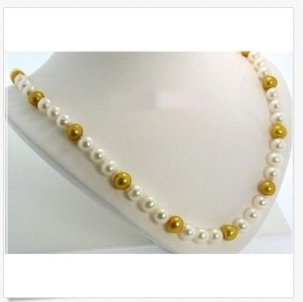 

aaaa11-10mm australian south sea white golden pearl necklace 20inch 14k clasp, Silver