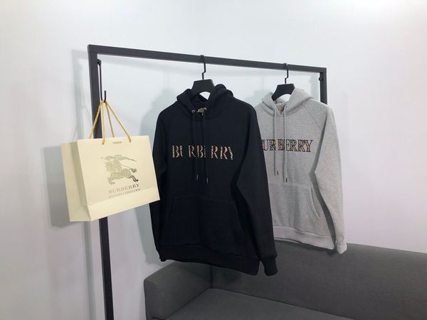 

20ss luxurious brands design bbr plaid letters embroiderd sweaters pullovers hoodies men women streetwear sweatshirt outdoor jackets, Blue;black