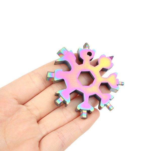 

edc tool 18-in-1 multi-tool snowflake card combination compact and portable outdoor products tool card 3 colors sell climbing ropes