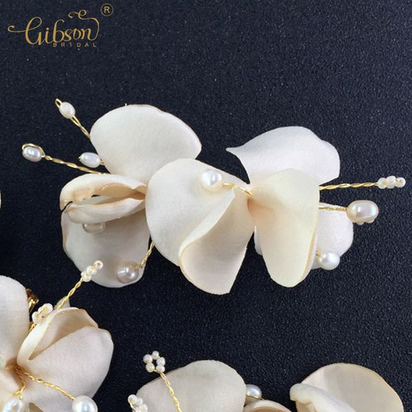 

handmade hair accessory fashion hair clip comb pearl bridal clip flower girls headpiece barrette women headdress, Golden;white