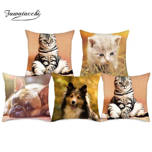 

fuwatacchi p customized cushion cover pet pictures custom gifts personalized linen pillowcase your design picture here print pillow case