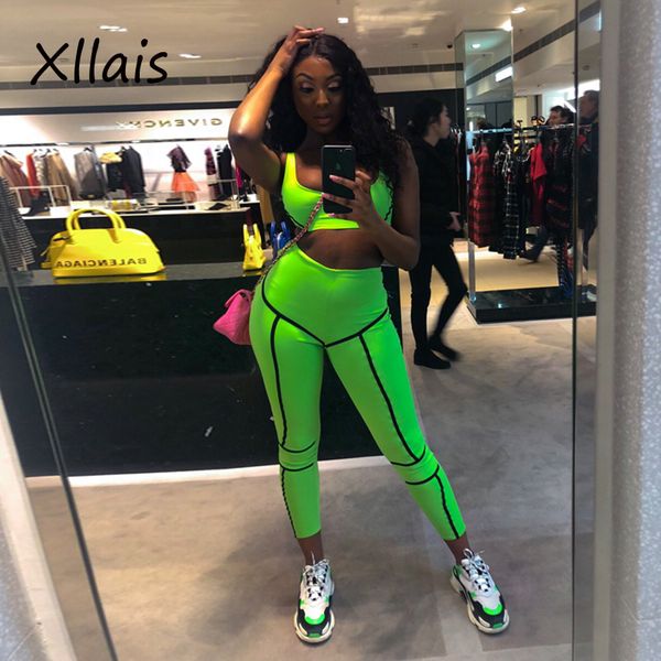

xllais summer color green two piece set women strapless tight crop and pencil pants outfit tracksuits matching sets, White