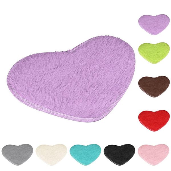 

40*28cm non-slip bath mats kitchen bathroom home decor heart shape decorative mats living room pad