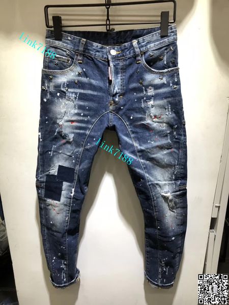 

Men de igner jean for men fa hion patch hole biker red jean male cla ic men clothe 1 1 12