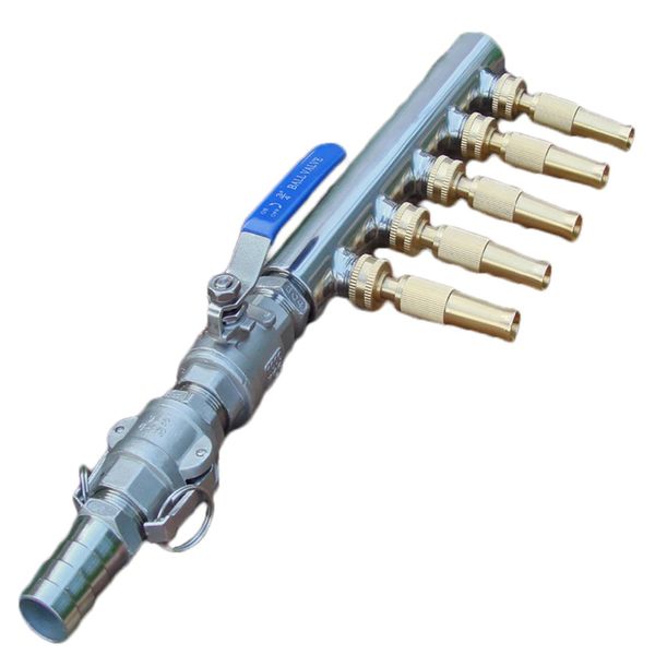 

customized multi head multi pass adjustable stainless steel pipe straight nozzle car wash garden irrigation sprinkler spray