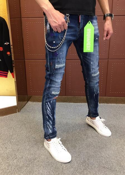 

2020 new brand d2 mens denim jean embroidery pants holes d2 jeans zipper men pants trousers skinny jeans dsquared2 men jeans 0001bdcb#, White;black