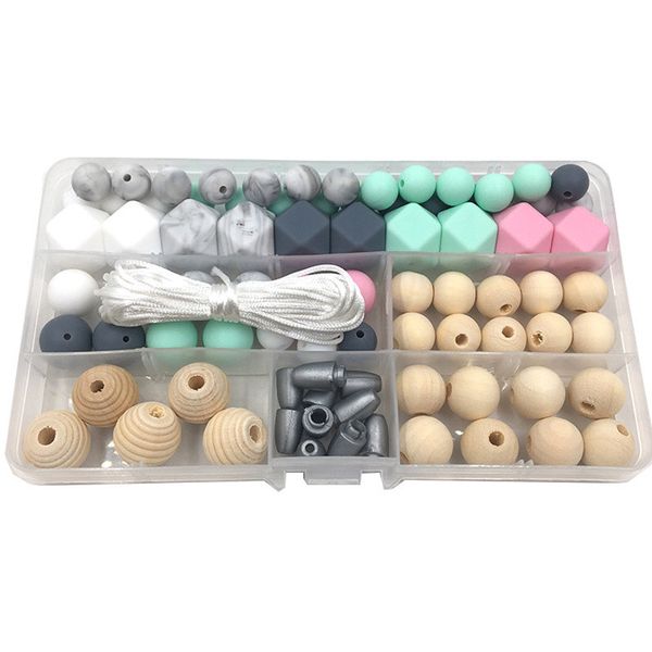 

baby silicone teether diy crafts set pacifier clips toy safe and natural silicone hexagon beads pacifier clips breakaway safety clasp