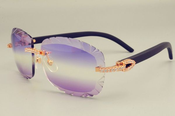 

2019 dhl engraving lens 8300715-b sunglasses fashion small diamond sun visor natural black wood sunglasses lens 3.0 thickness, White;black
