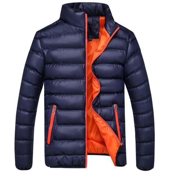 

winter jacket men 2019 fashion stand collar male parka jacket mens solid thick jackets and coats man winter parkas m-4xl, Black