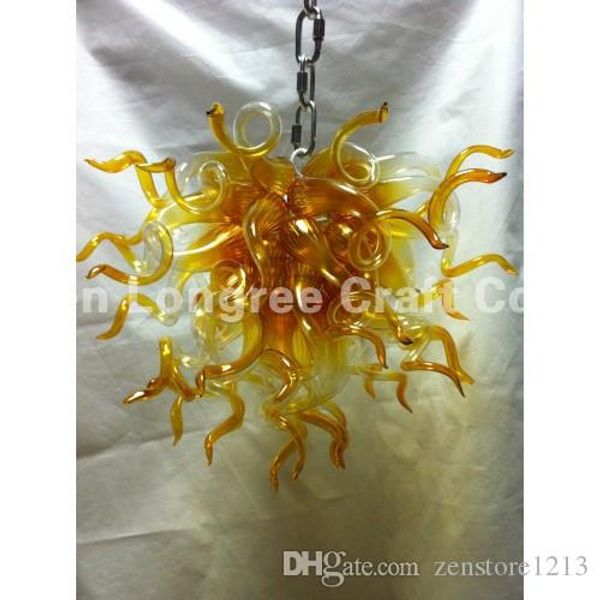 

hand blown glass art chandelier light amber colored glass led light source house decoration modern chandelier