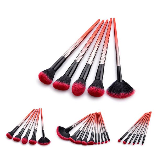 

5/6/10pcs make up brush sets eye brush for eyeshadow eyebrow concealer lip nose powder blush fan cosmetic brushes tools