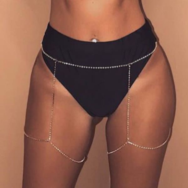 

сеть sexy body бандаж бич кристалл rhinestone талия живот бедра цепи женщины ноги подвязки для летнего отдыха jewelry, Slivery;golden