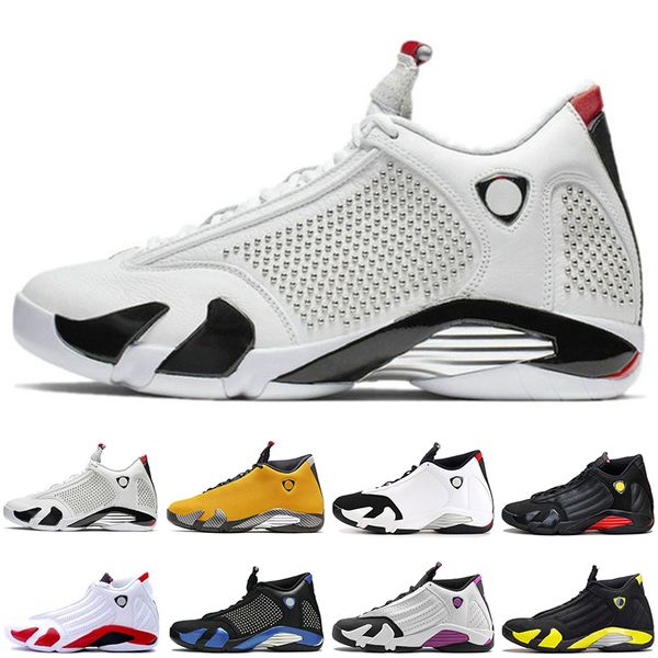 

14 14s white black red last smens basketball shoes xiv red suede candy cane black toe dmp men sport designer sneakers trainers, White;red