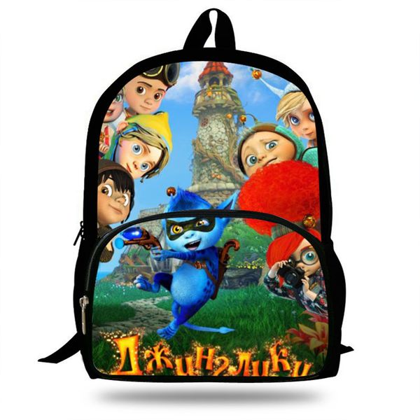 

new russian cartoon dzhingliki boys backpack for teenager girls bakcpack children school bag