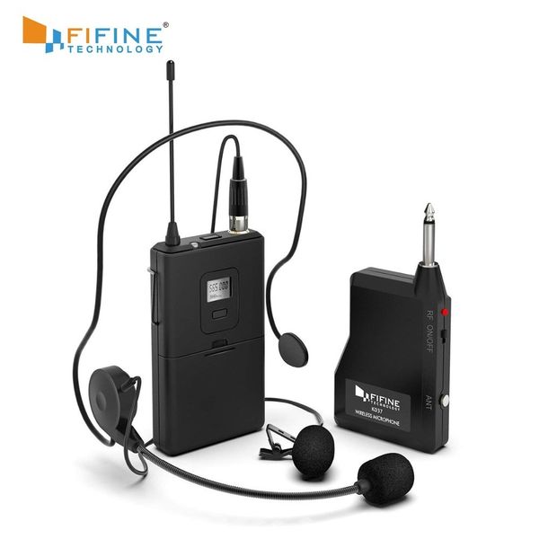 

2018 Fifine 20-канальный Uhf1 / 4-дюймовый выход Lavalier Микрофон Гарнитура Микрофон K037b T190704