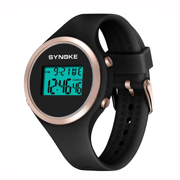 

saat clock watches fashion synoke student sports watches digital watch 50m waterproof watch chronograph led gift, Slivery;brown