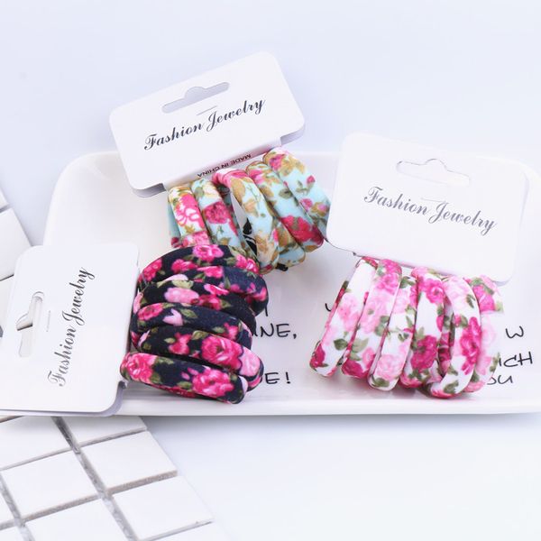 

3cm kids elastic hair bands scrunchy camouflage flower hair ties headbands rubber band gum for girl accessories 6pcs/set