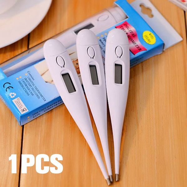 

electronic digital lcd heating thermometer abs high precision waterproof child body temperature measurement 1pcs without battery, Black;white