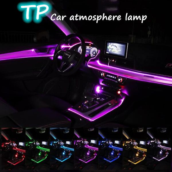 

auto atmosphere lamp12v cigarette lighter car el neon strip light car ambient light sound control rgb led decorative