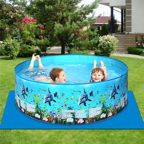 

waterproof folding outdoor garden backyard swimming pool pad pe floor cloth large bracket above ground filter summer play pool