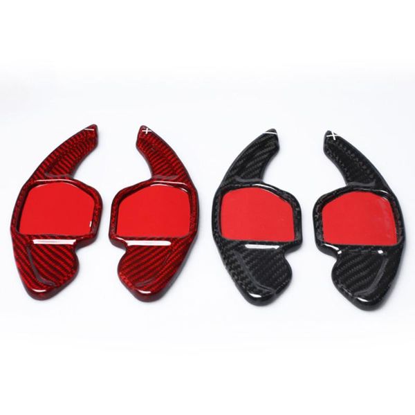 

for a4l a6l a5 a8 s5 s6 s8 q7 car steering wheel shift paddle shifter trim cover real carbon fiber dsg