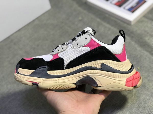 

Fashion 17FW Triple S Sneaker Triple-S Casual Luxury Brand Dad Shoes for Mens Womens Beige Black Sports Tennis Shoe no box 36-44