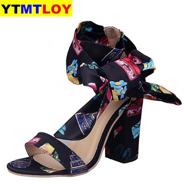 

dress shoes women summer sandals high square heel open toe plus size leather heels pumps  cm female fashion gladiator ankle strap 02, Black