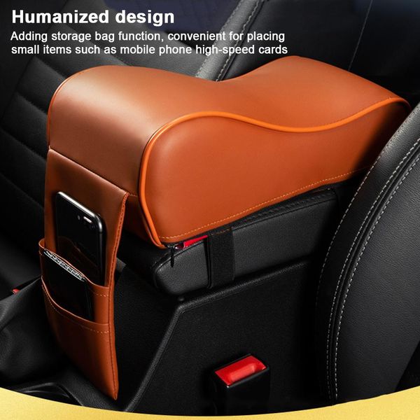 

leather car central armrest pad black auto center console arm rest seat box mat cushion pillow cover vehicle protective styling