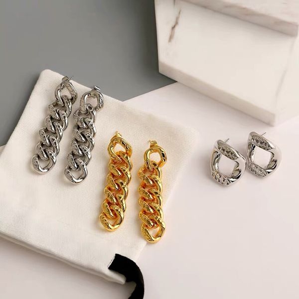 

2019 spring fashion brand personality punk style gold silver chain earrings for female man fancy long dangle tassel earrings