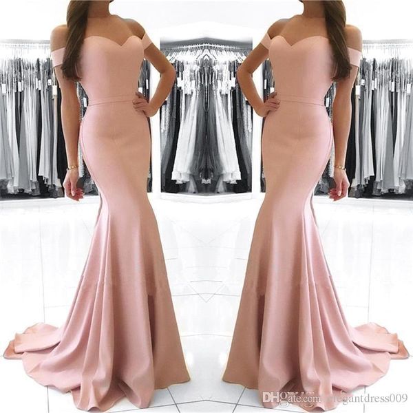 

pink simple mermaid evening dresses off shoulder floor length sleeveless backless zipper floor-length formal evening party wear custom, Black;red