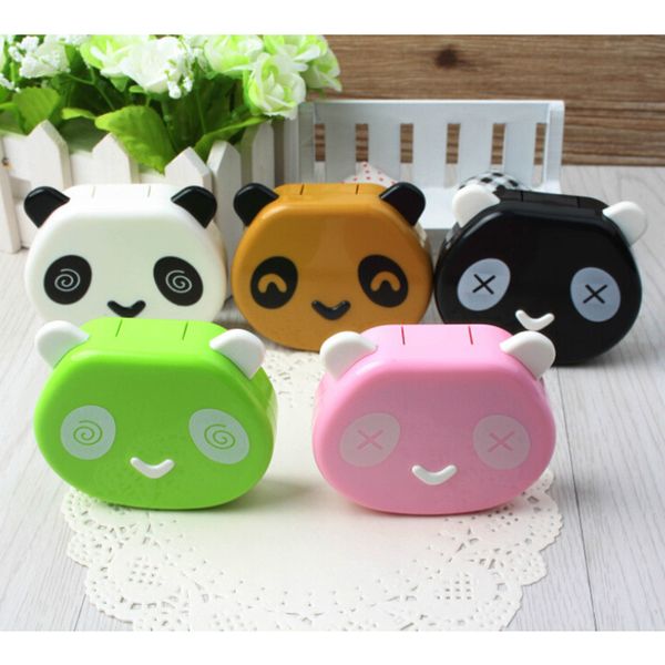 

potable amazing cartoon panda travel mini eye contact lens case box for eyewear