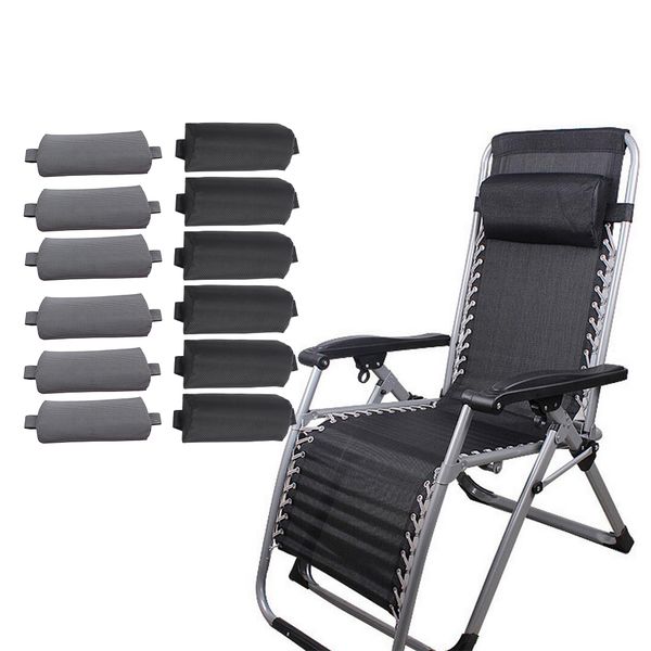 

lot 12x chairs headrest cushion pillow for outdoor sun lounger gray+ black