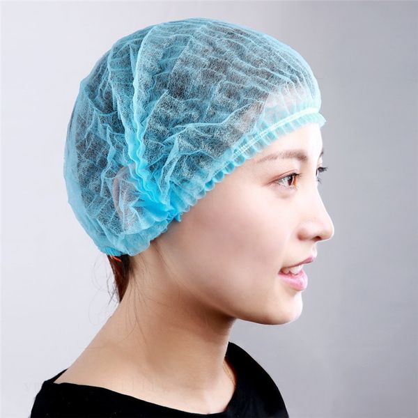 

одноразовый защитный колпачок нетканый капюшон фабрика волос защитная стрейч шляпа для мужчин женщин белый синий бытовой защитный запас прод