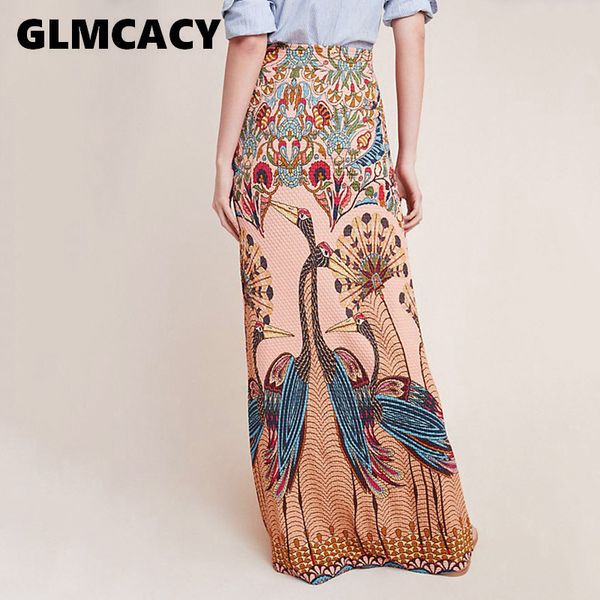 

skirts women high waist ethnic printed maxi bottom boho style chic pencil skirt female vintage holiday beach, Black