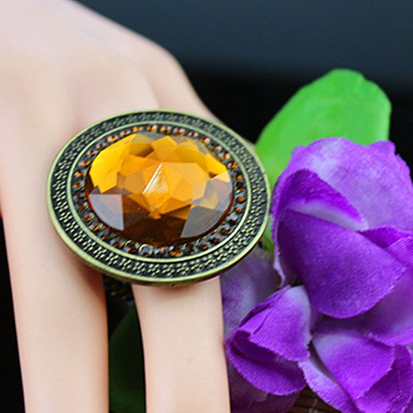 

yellow retro new fashion gorgeous women's jewelry girl birthday party beautiful round bohemian spring ring agent shippingsets, Silver