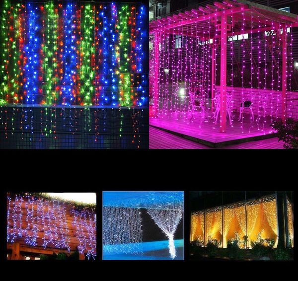 

new led window curtain light string fairy lights wedding party garden home curtain