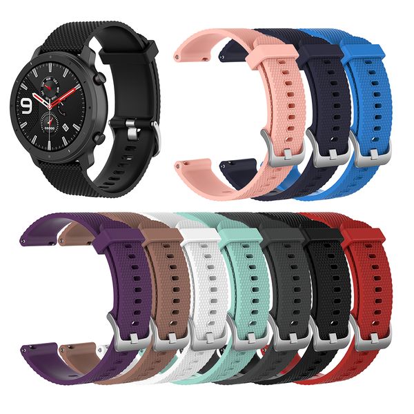 

for amazfit gtr 42/47mm wristband watch band silicone replacement strap 47mm width, Black;brown
