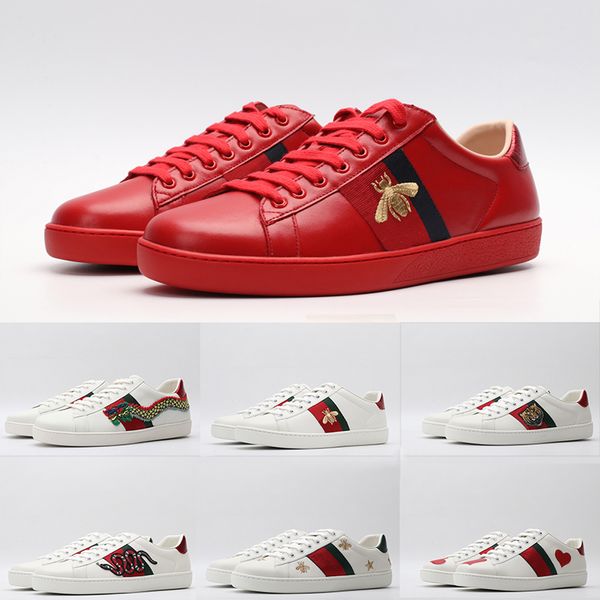 

ace shoes for men woman luxury designer flat bottom casual shoes vintage black triple white leather bee sneakers tiger star stripe platform