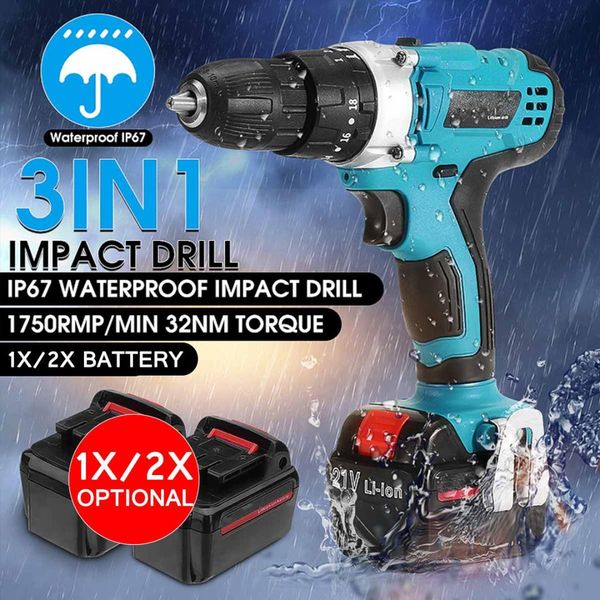 

new style 12v/21v impact drill electric hand drill battery cordless hammer electric screwdriver home diy power tools