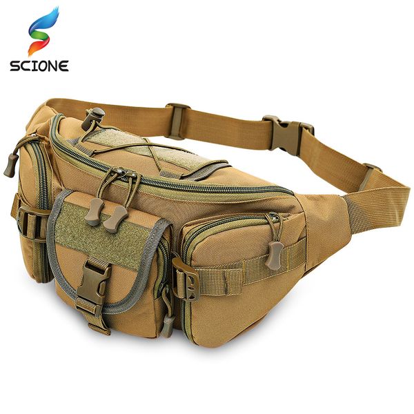 

outdoor 3 - 5l tactical molle bag waterproof waist fanny pack hiking fishing sport hunting waist bags camping sport bag belt