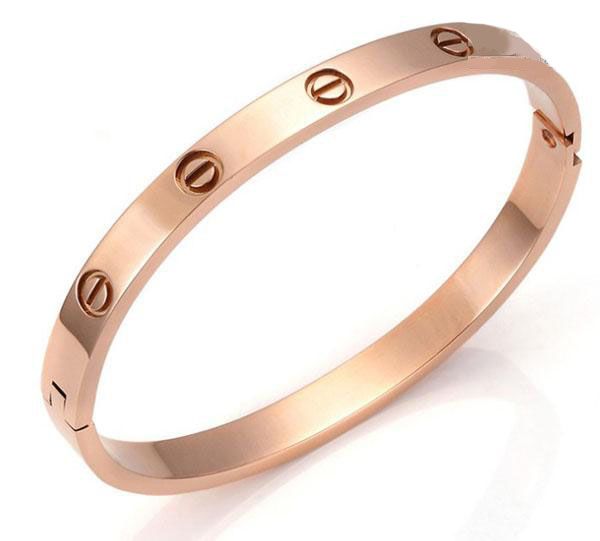 

love charm bracelet stainless steel bangles statement for women 18kgp gold overlay cuff bracelets fashion bohemian femme pulseiras jewelrys, Golden;silver