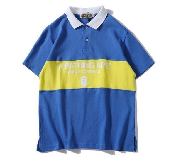 

mens t shirts a bathing monkeys tshirt pullover mens women polo shirt shark printing clothes casual wear, White;black