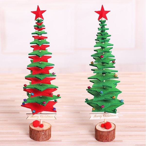 

33*10cm color bell diy felt star christmas tree party handmade home decor accessories new year party birthday gifts for kid
