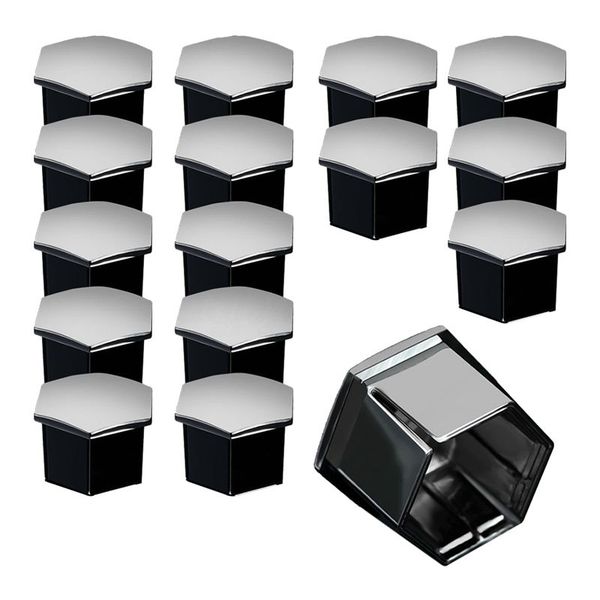 

16x silver car wheel nut covers caps screw for