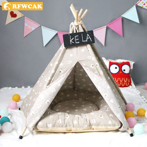 

rfwcak pet tent кровать собаки для маленьких собак cat главная моющийся pet teepee cat игрушка дом щенка питомник winter палатки nest suppli