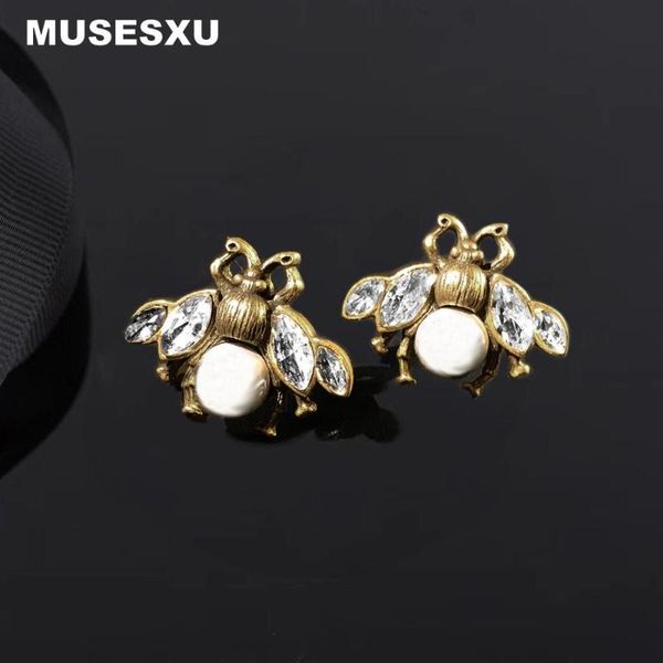 

мода vintage bee cubic серьги стержня ювелирных изделий модное для женщин 2020 новая мода сладкий серьги, Golden;silver