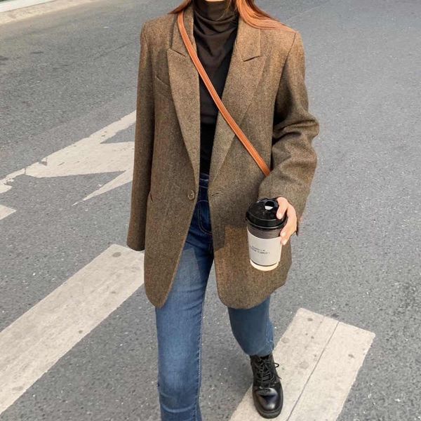 

autumn women stripe woolen blazers and jackets work office lady suit slim double breasted business female blazer coat gd410, White;black
