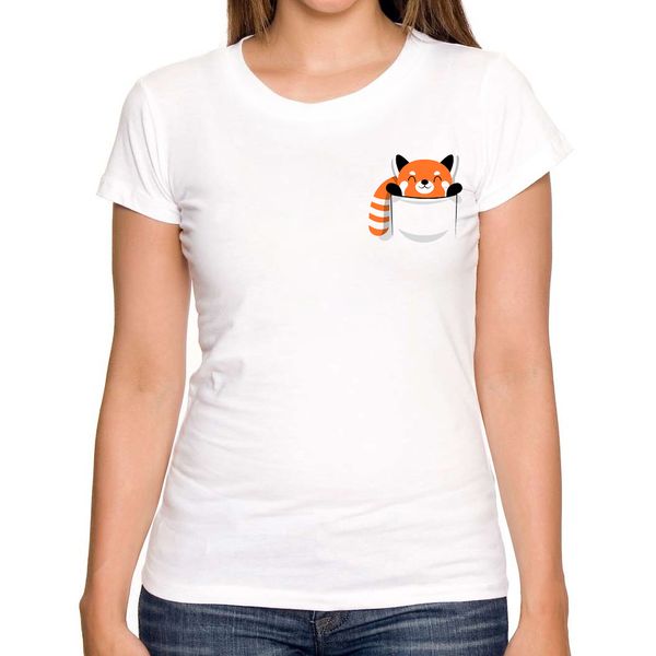 

new printed design red panda women t shirts fashion summer short sleeve t-shirt girl white t-shirts